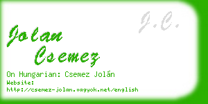 jolan csemez business card