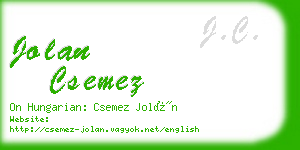jolan csemez business card